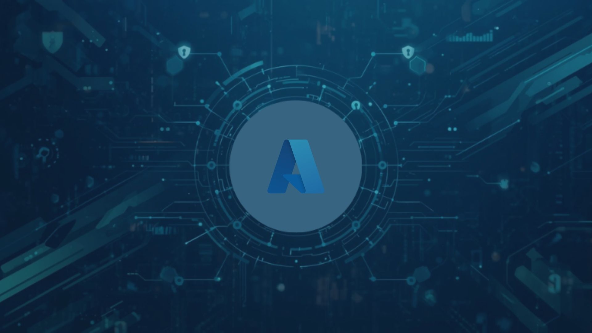 Symbolische Darstellung von Azure-Compliance und Datensicherheit: Ein futuristisches, digitales Netzwerk mit dem Azure-Logo im Zentrum. Der Fokus liegt auf der technischen und organisatorischen Umsetzung von DSGVO-Vorgaben, Governance-Rahmen, und der kontinuierlichen Überwachung von Cloud-Umgebungen. Azure-Compliance ist geschäftskritisch und erfordert strukturierte Prozesse wie Access Reviews, Verschlüsselung, Logging und regelmäßige Audits, um Bußgelder und Vertrauensverlust zu vermeiden.