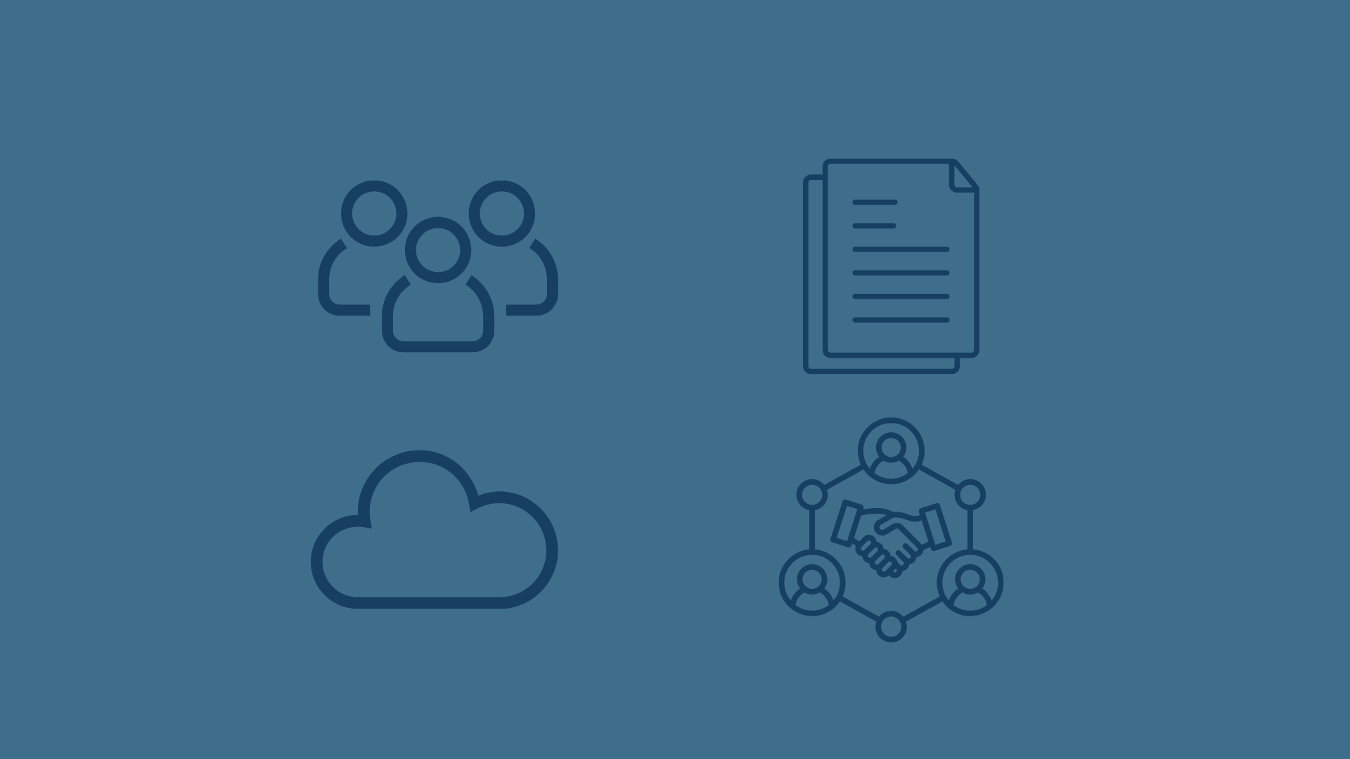 Grafische Darstellung moderner Zusammenarbeit in Microsoft 365: Symbole für Teamarbeit, Dokumente, Cloud-Speicher und vernetzte Partnerschaften stehen für die Kombination aus Teams, SharePoint und OneDrive – als zentrale Plattform für Kommunikation, strukturierte Projektarbeit, sichere Dateiablage und effiziente digitale Prozesse in hybriden Arbeitsumgebungen.